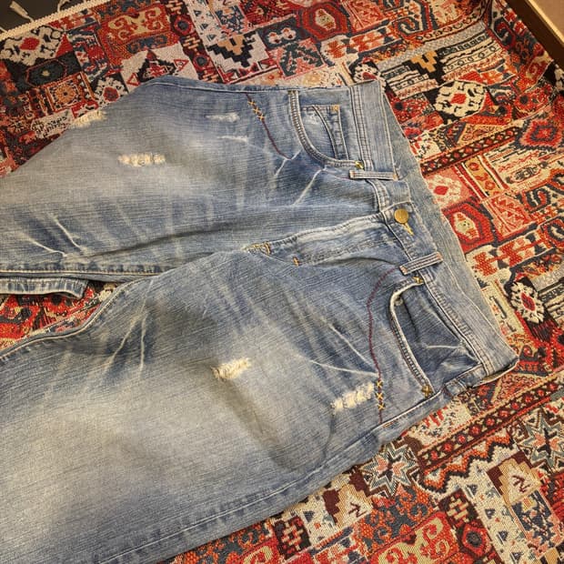 Lee Edwin Distressed Denim Shorts 32
