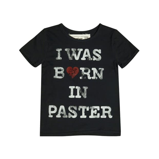 I WAS BORN IN T-SHIRT, BLACK
