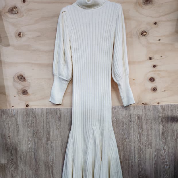 352) 여성 골지 니트 롱 원피스