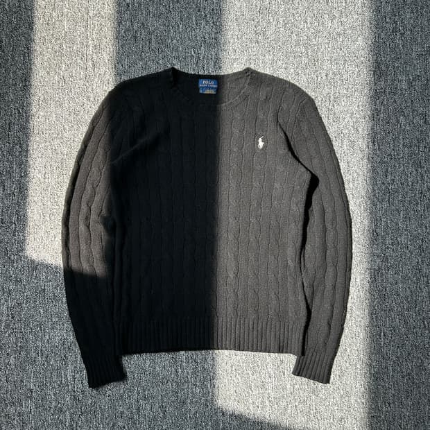 폴로 랄프로렌 울 캐시미어 케이블 니트 