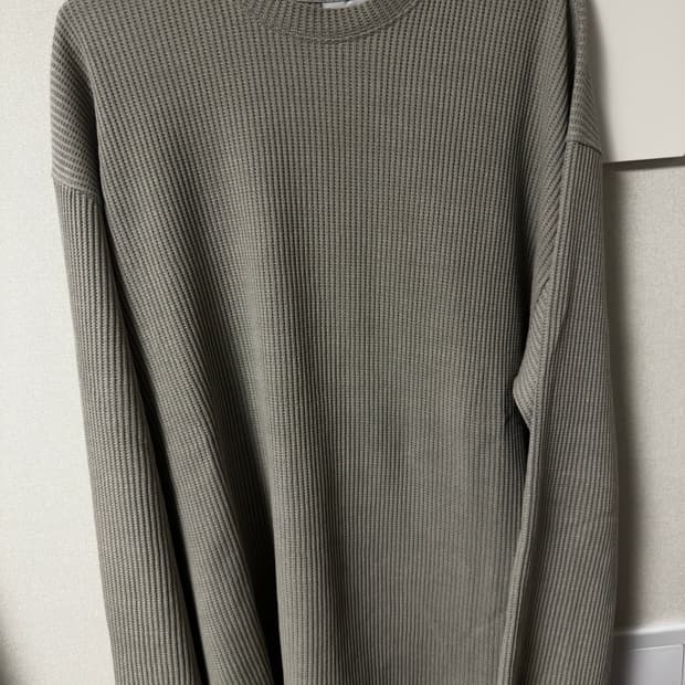 언타이틀아이딜 와플 롱슬리브 세이지그린