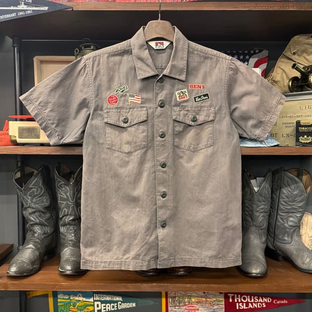 벤 데이비스 코튼트윌 BEN'S 패치 워크셔츠 플랩포켓 N849  