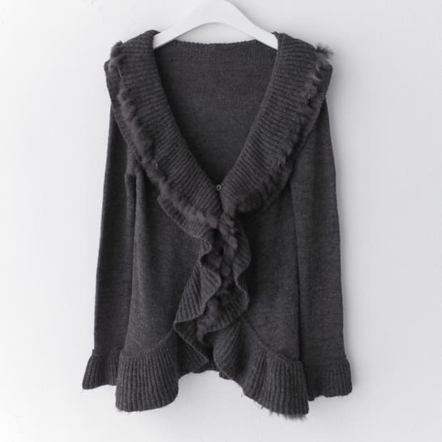 fur frill cardigun