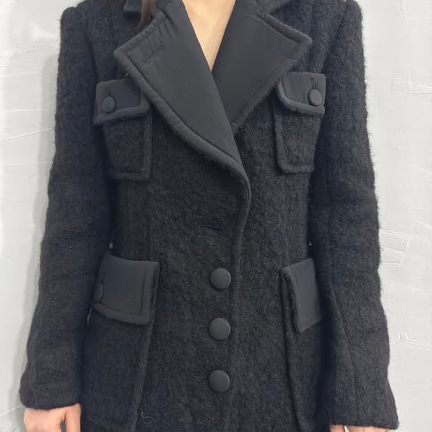 Black long coat (chanel style) / 블랙 코트