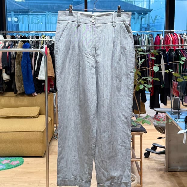 마가렛호웰 그레이 스트라이프 슬랙스 팬츠 