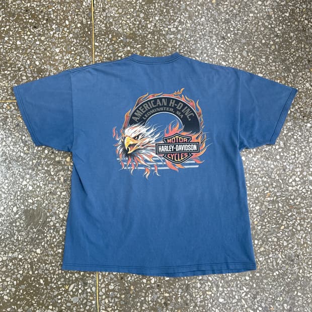 00s USA 할리데이비슨 이글 플레임 티셔츠 XXL