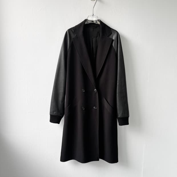 알렉산더왕 레더 암 더블 브레스트 코트 