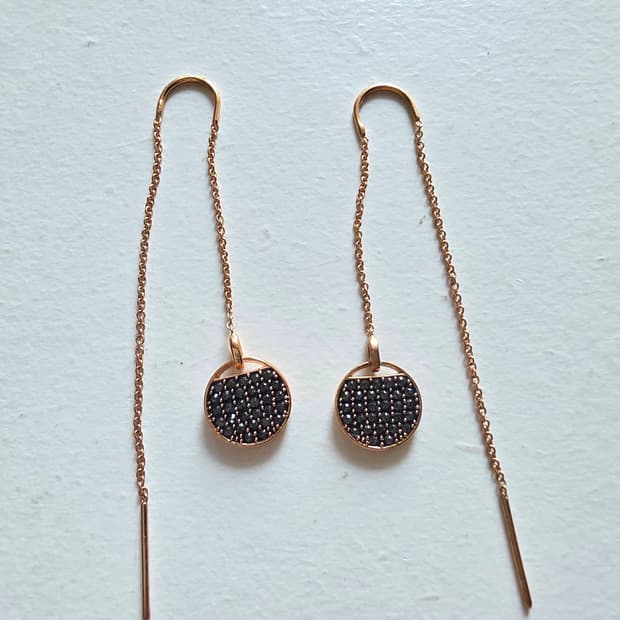 스와로브스키 드롭형 귀걸이 Swarovski 로즈골드