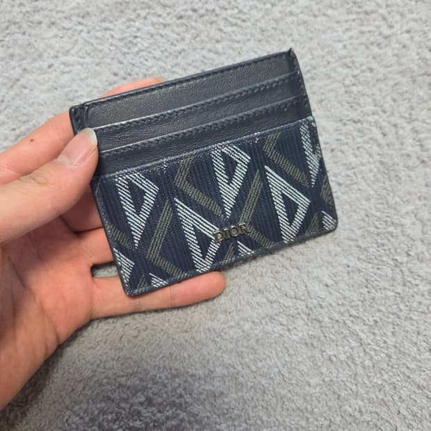 [정품] 디올 다이아몬드 카드지갑 네이비
