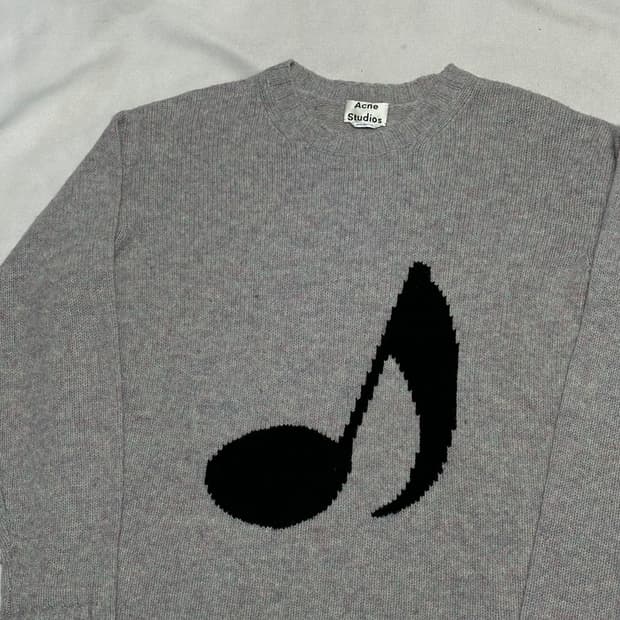 S 아크네 스튜디오 음표 자수 울 니트