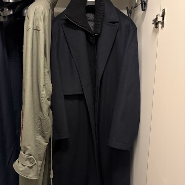 알레그리 울 캐시 코트 (하이넥 가디건 탈부착,구스다운 라이너)