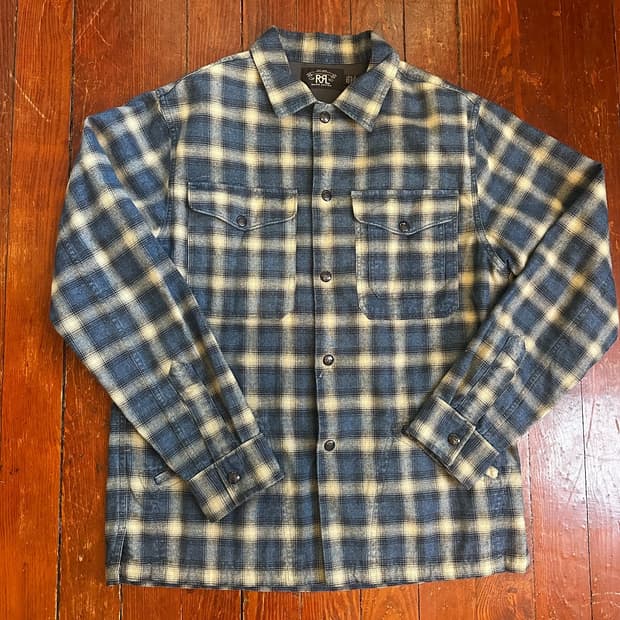 90s RRL 더블알엘 플란넬 체크 오버셔츠