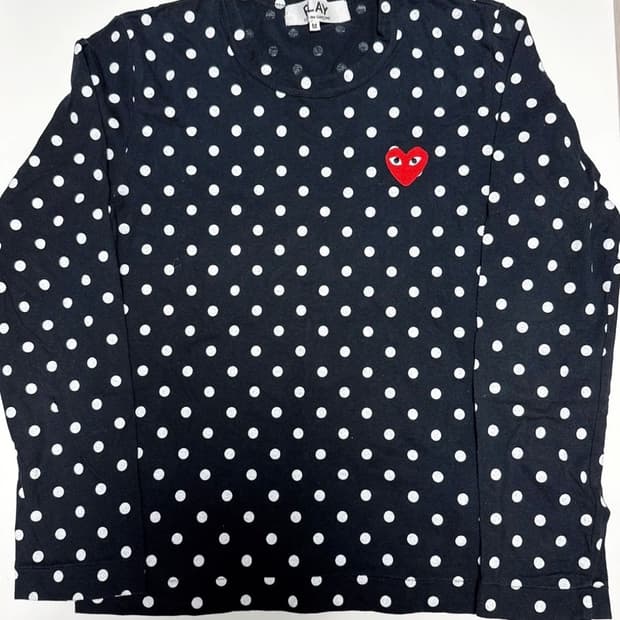 꼼데가르송 도트 티셔츠 m