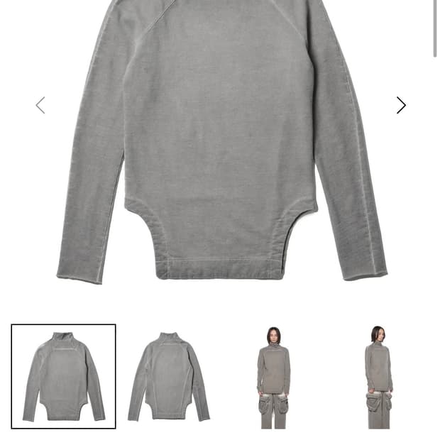 927CUM2 Cement / Arched Hem High NeckTop