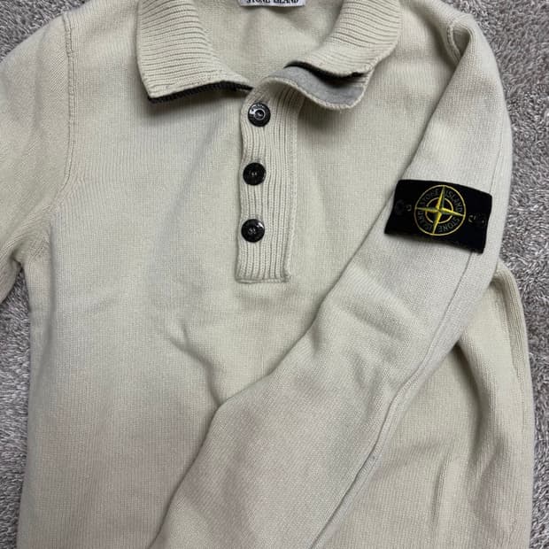 스톤아일랜드 반집업 니트 M 아이보리 / 6715508A3