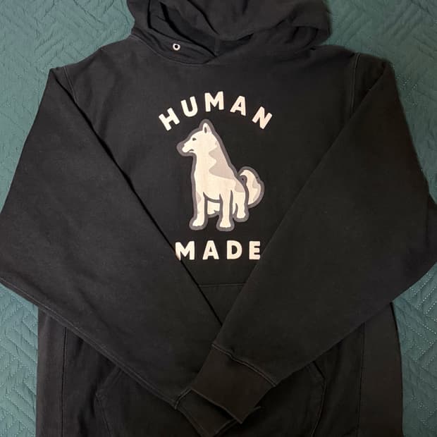휴먼메이드 웍스아웃 진돗개 후드 XL 블랙