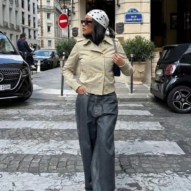 폴로랄프로렌 코튼 더블 카라넥 블루종 숏 자켓