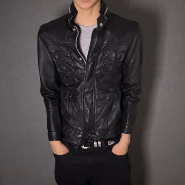 lamb skin leather jacket
