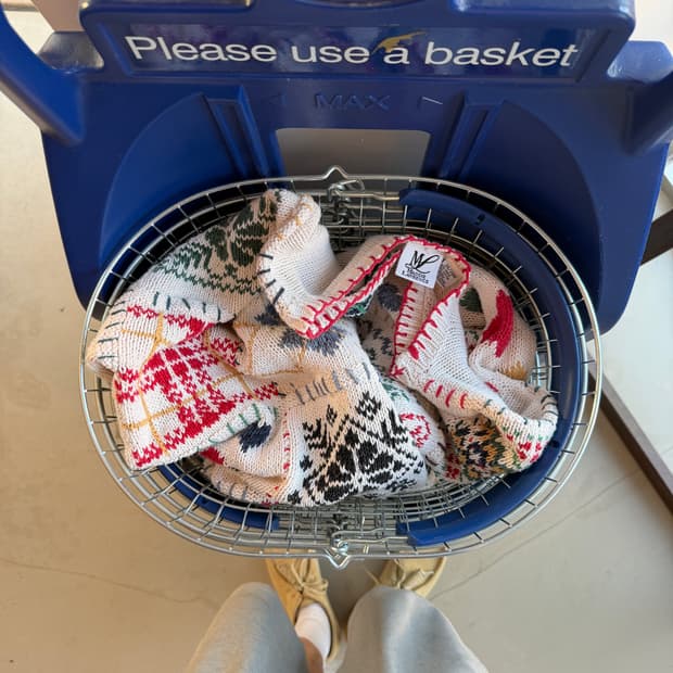 vtg 스노우 패치워크 스웨터 니트