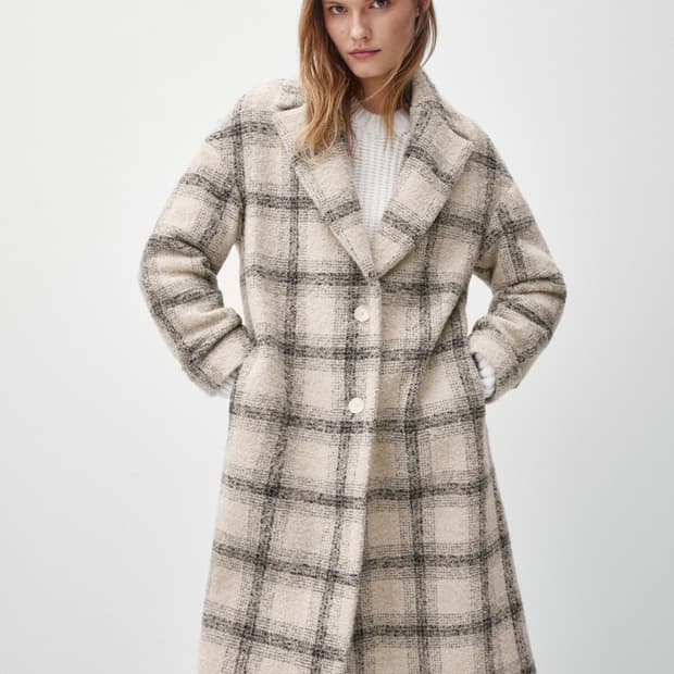 [마시모두띠] 여성  체크 이태리 알파카 코트