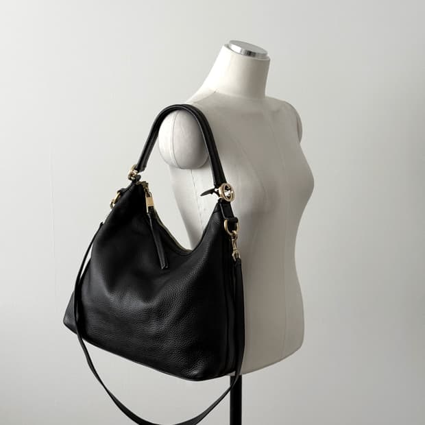 Gucci Black Leather Hobo Bag 326514