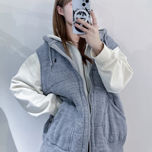 폴로랄프로렌 그레이 포니 후드 베스트