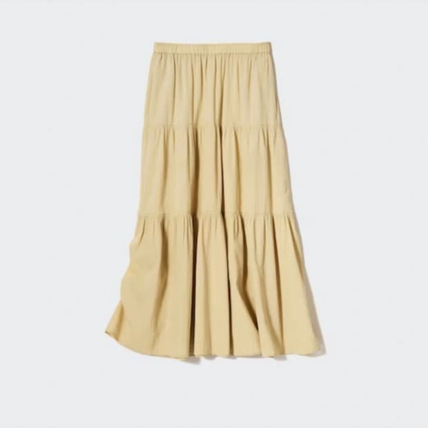 유니클로 크링클코튼티어드스커트 s 유니클로 티어드스커트