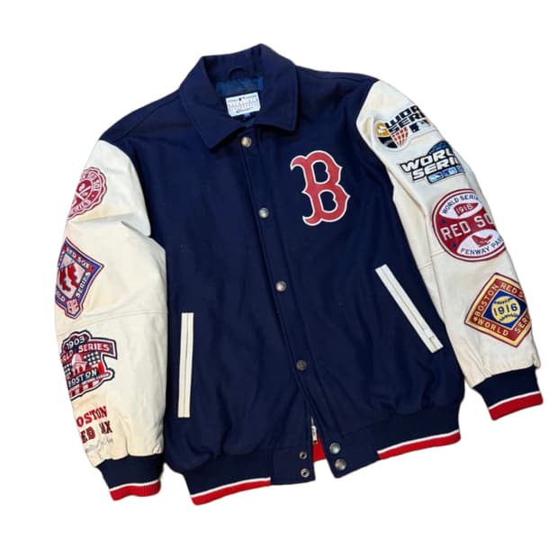 보스턴 레드삭스 월드시리즈 레더 바시티 자켓 (XXL)