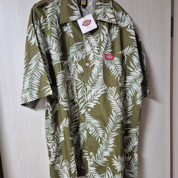(새제품) 디키즈 USA  하와이안 셔츠 남방  카키 라지