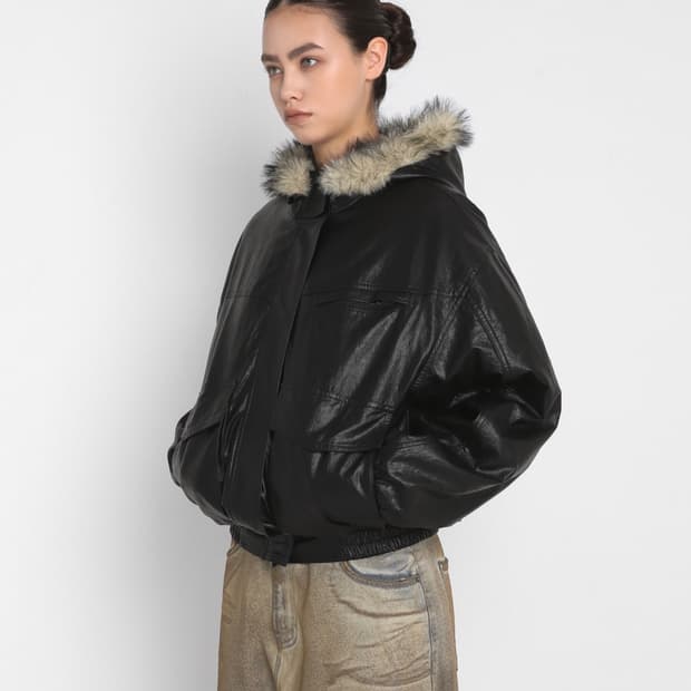 샌드릭 REVERSIBLE FUR LEATHER JUMPER