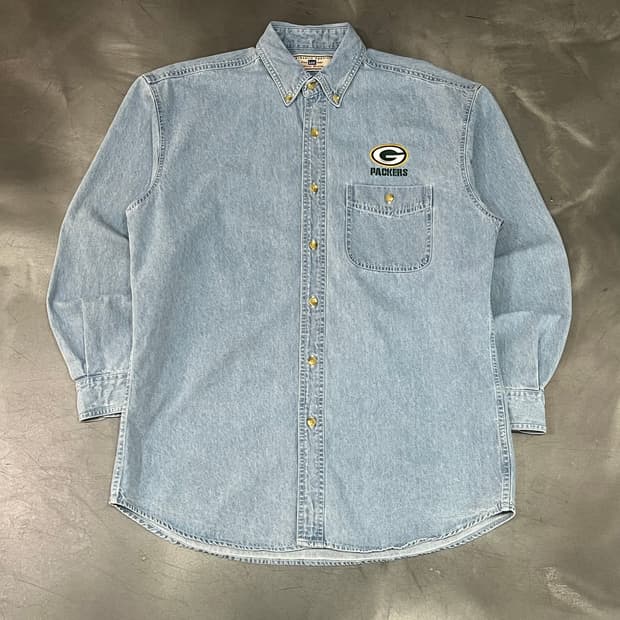  리 자수 데님 셔츠 y16134