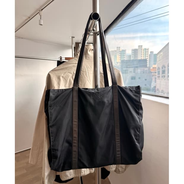 Tessuto Nylon & Leather Shoulder Bag