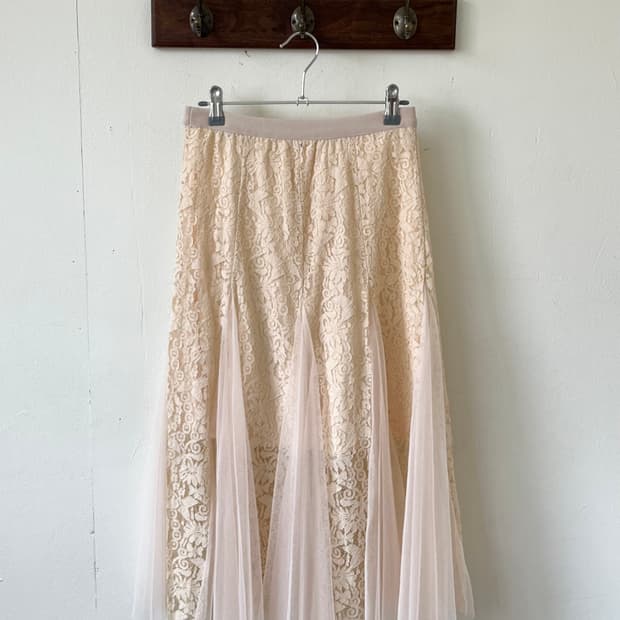 Japan vtg 아이보리 시스루 스커트