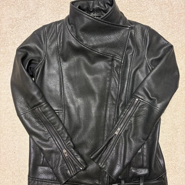 헬무트랭 사선지퍼 가죽자켓