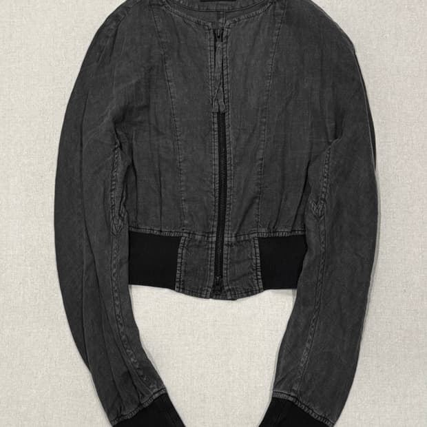 요지야마모토 Sumi Dyed 린넨 크롭 자켓