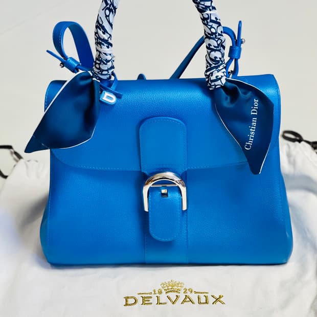 정품 새상품) Delvaux 델보 브리앙 MM 메탈릭블루 정가 1150만