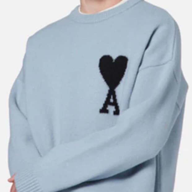 아미 인타르시아 크루넥 블루 니트 L,XL