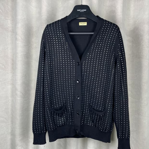 생로랑 14FW 라인스톤 울 가디건