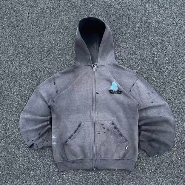 빈티지 Russell Faded Zip-up Hoodie