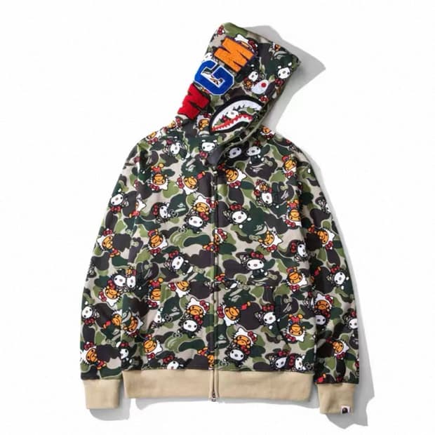 베이프 헬로키티 콜라보 샤크후드 그린 새상품