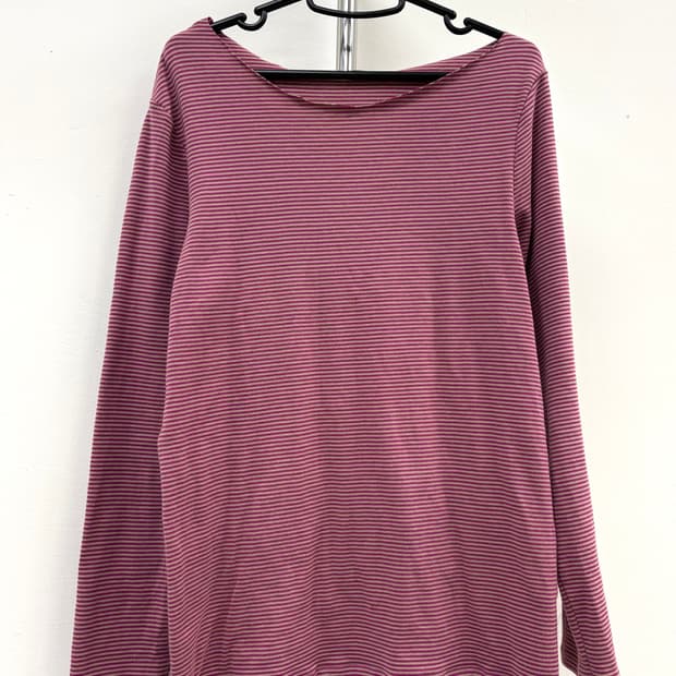 빈티지 핑크 스트라이프 롱슬리브