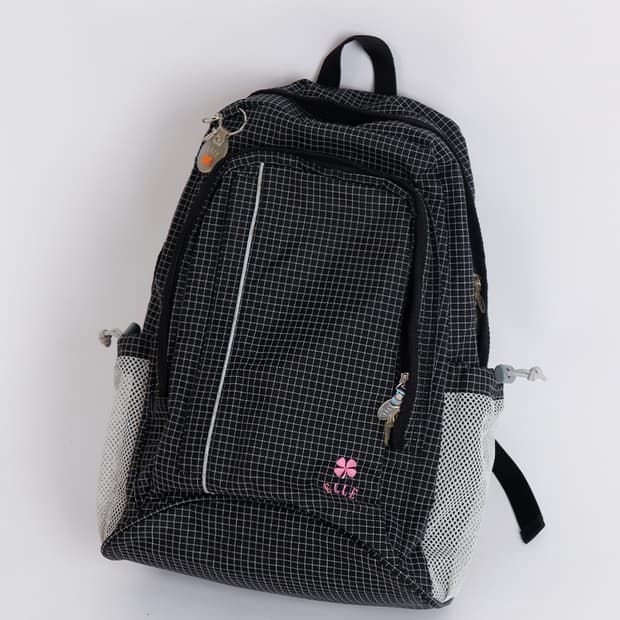 [ELLE] 그리드 패턴 데일리 백팩