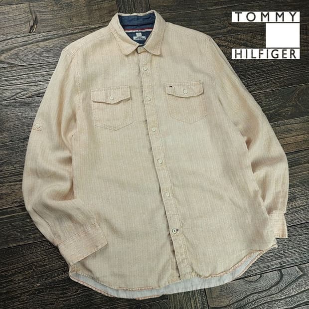 [타미힐피거] 헤링본 패턴 투포켓 마 린넨 셔츠 M20138