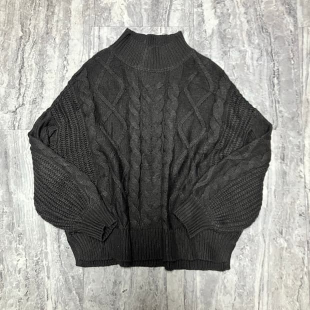 일본빈티지 Grl 하구미모리걸 할메카지 아방핏 반폴라 모크넥니트스웨터