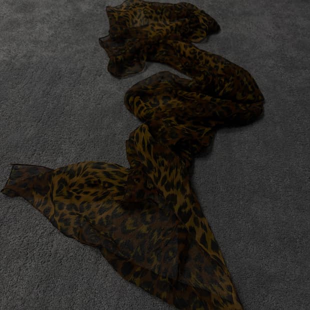 Vintage vkei punk mood leopard scarf