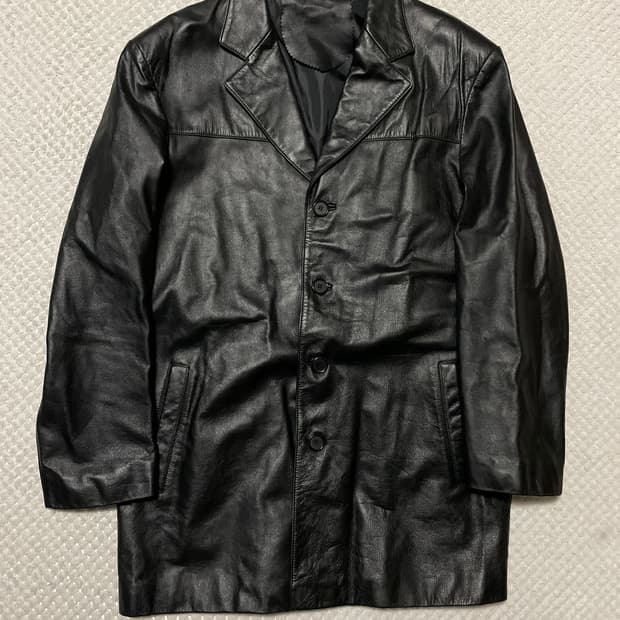 웨스턴 무드 램스킨 양가죽 4버튼 레더 카코트