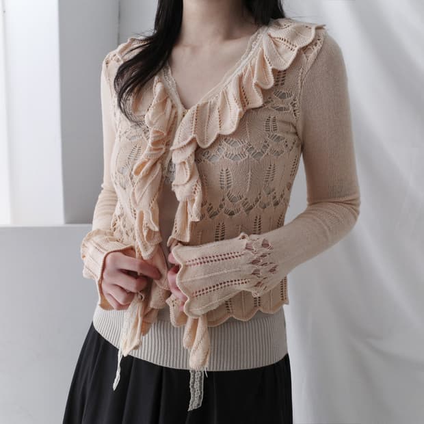 frill lace cardigun