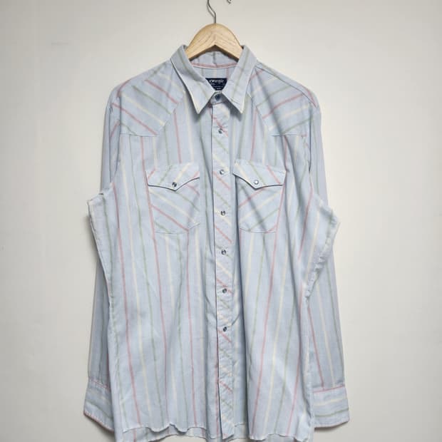 랭글러Wrangler 스트라이프 웨스턴 셔츠 XL - S188