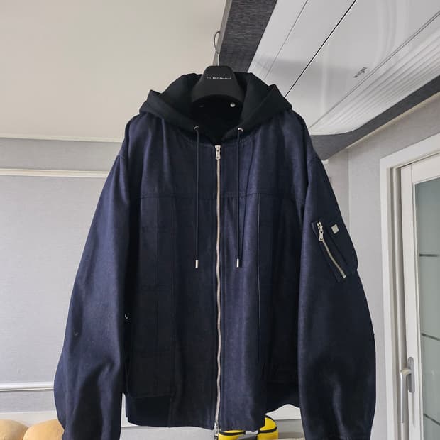 [거의 새것] 질스튜어트 뉴욕 후드 패널 MA-1 데님 항공 점퍼 자켓 