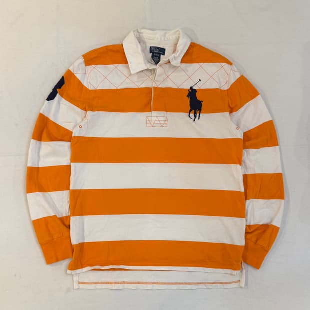 폴로 랄프로렌 빅포니 치프키프 롱슬리브 럭비티 오렌지